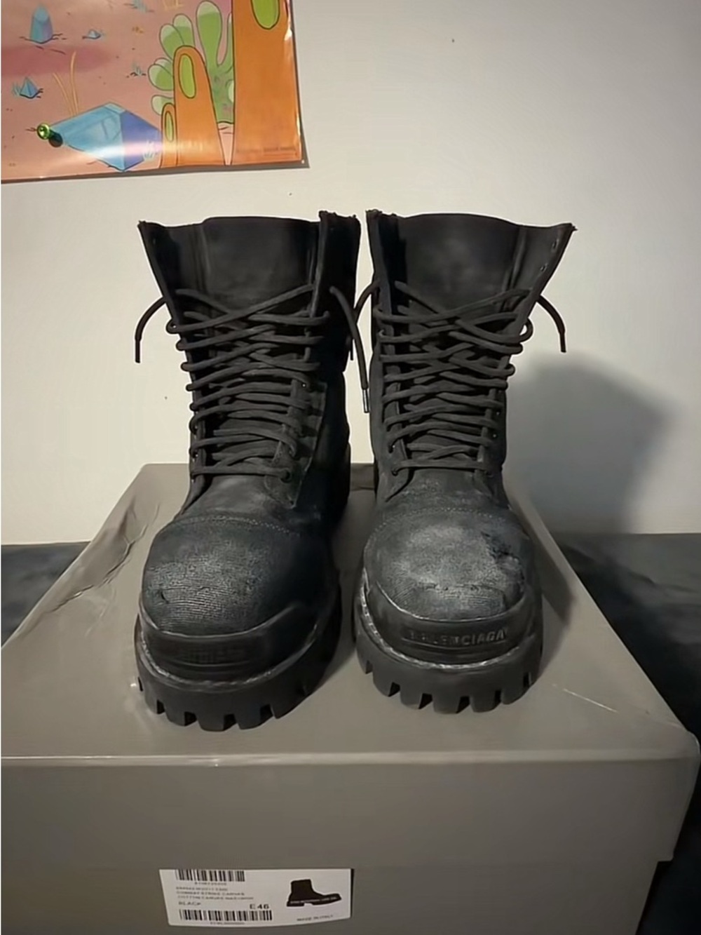 Balenciaga Black Combat Boots